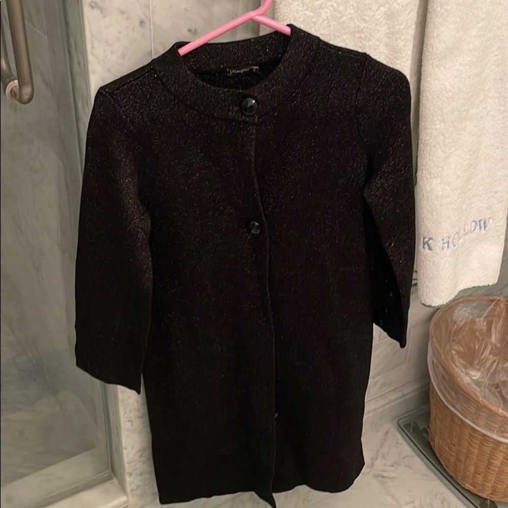 J McLaughlin Black long sweater with gold specks